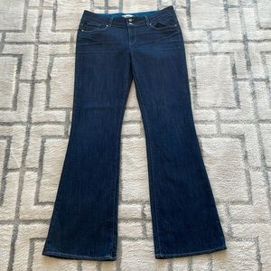 Paige Hidden Hills Bootcut Dark Wash Mid Rise Denim Jeans 32 X33